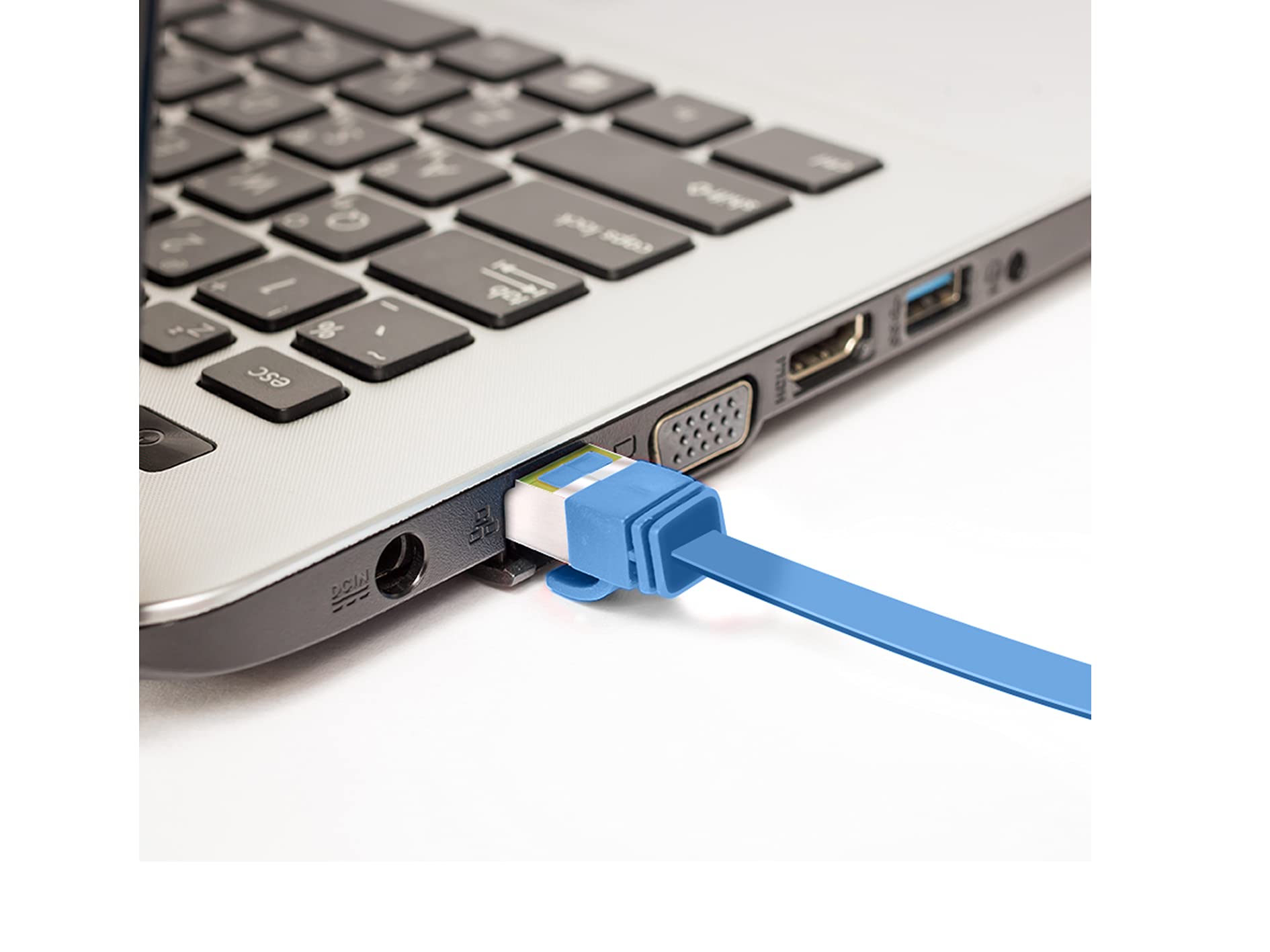 10er Pack CAT.7 hochwertiges Premium Netzwerkkabel flach mit RJ45 Anschluss | LAN Kabel | 5m | blau |Abschirmung durch U/FTP | kompatibel mit Router, Modem, Switch