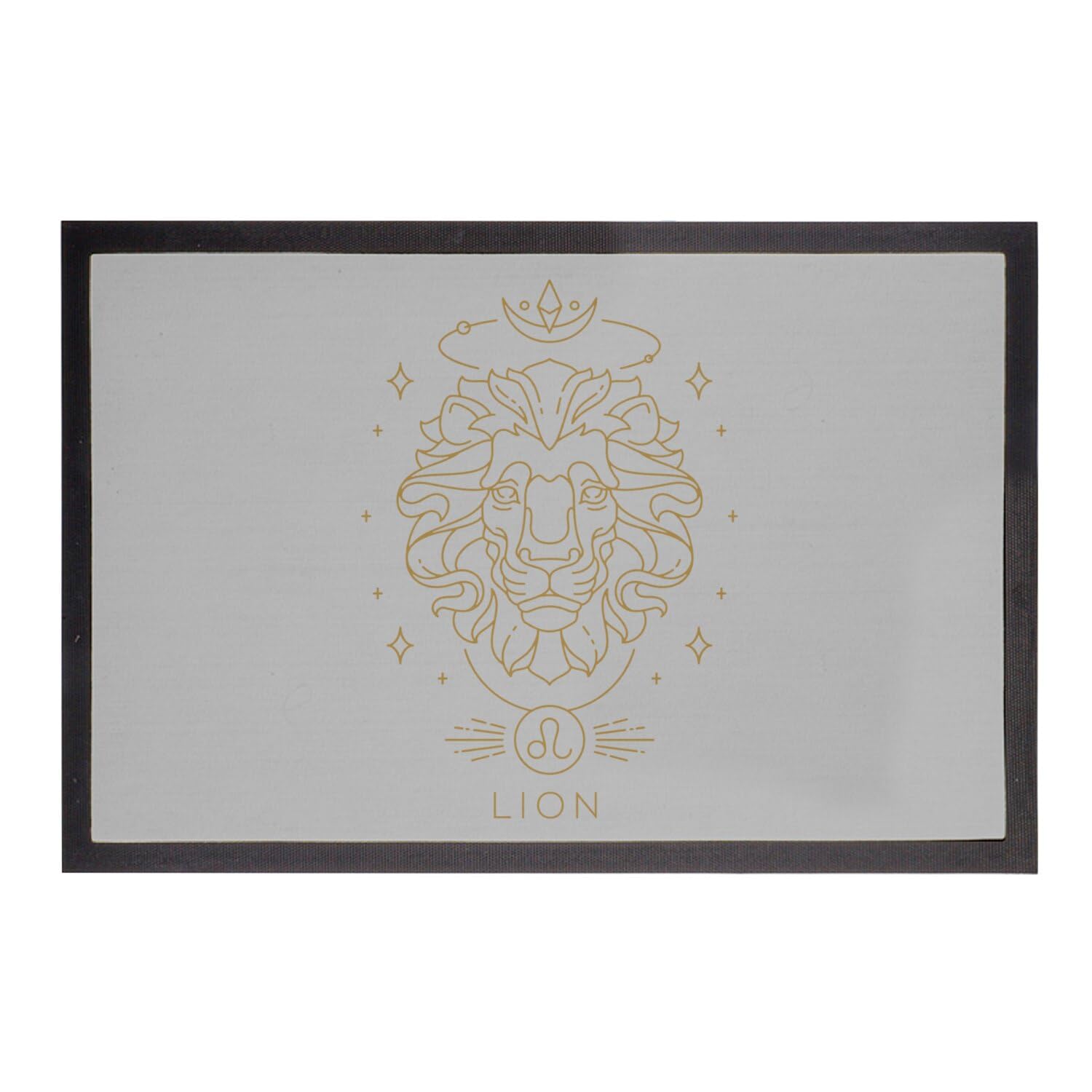 Paillasson gris Lion antisalissure 75x50cm style zodiaque