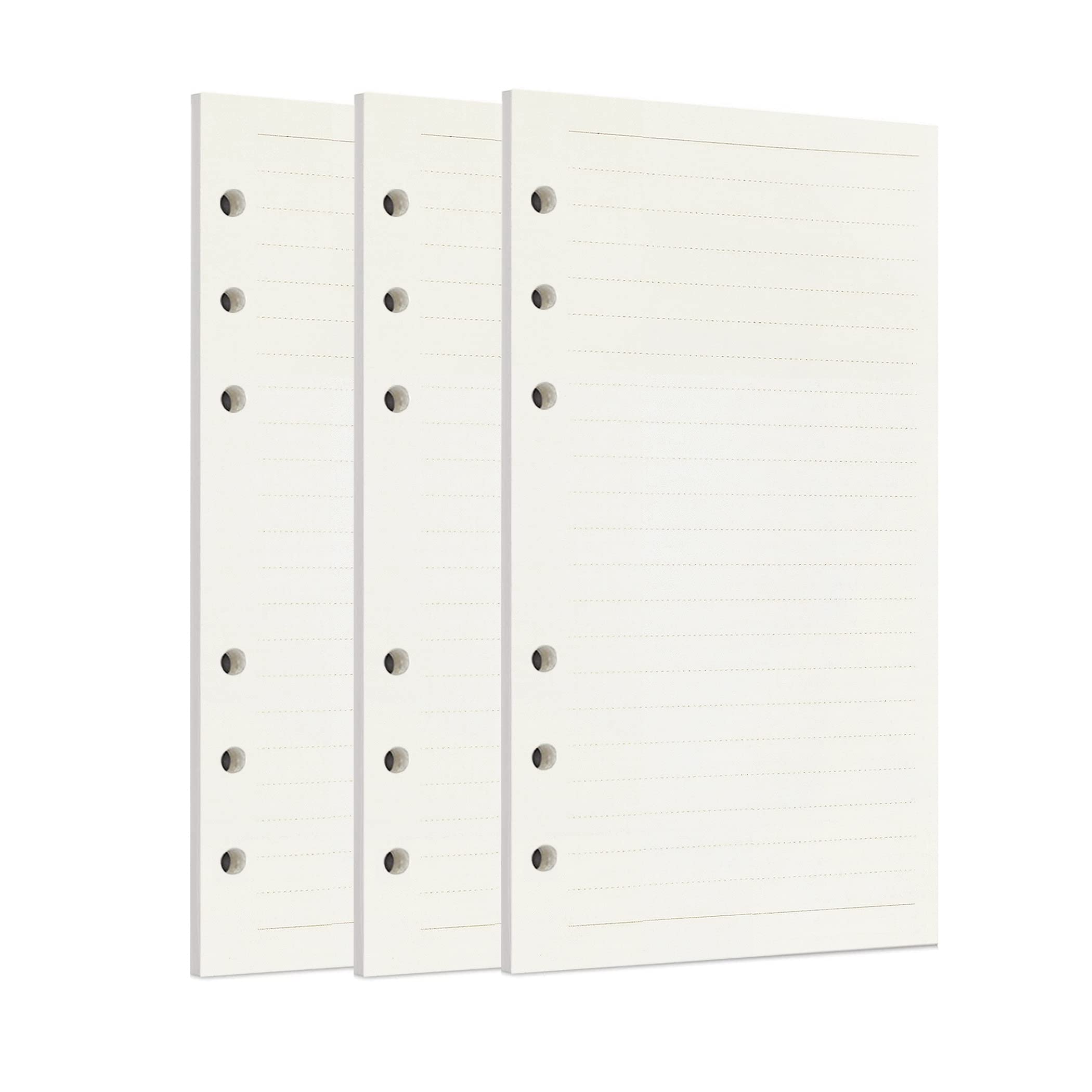 Zelten Loose Leaf Punched Paper Refills Paper for 6 Hole Binder Personal Organizer Diary Notebook Refillable Planner (Lined,A6/6 Hole)