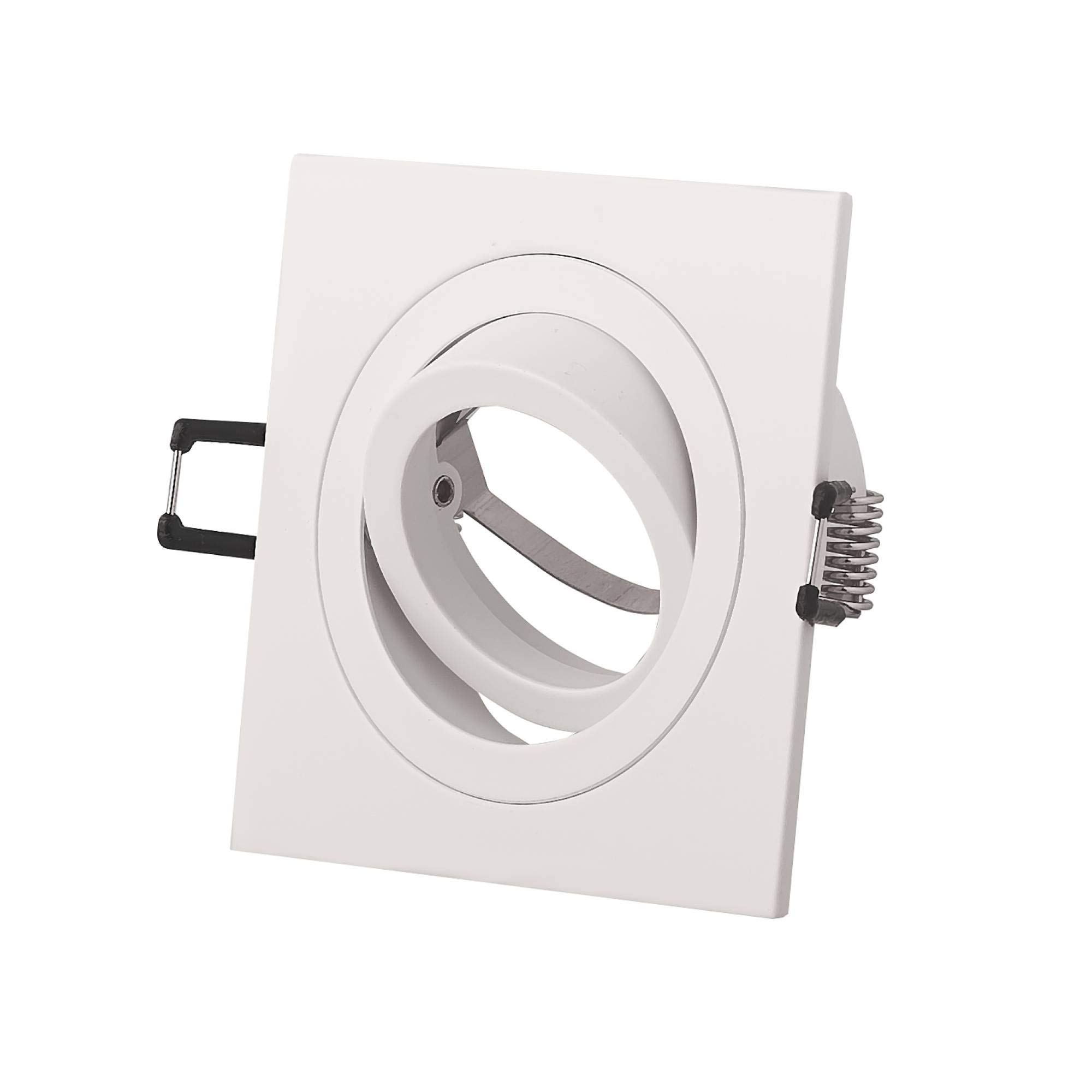 6x Foco empotrable LED cuadrado blanco 9 vatios blanco frío 230V plano - Foco empotrable GU10 orientable aluminio - Taladro de 80mm empotrado - techos de focos - focos