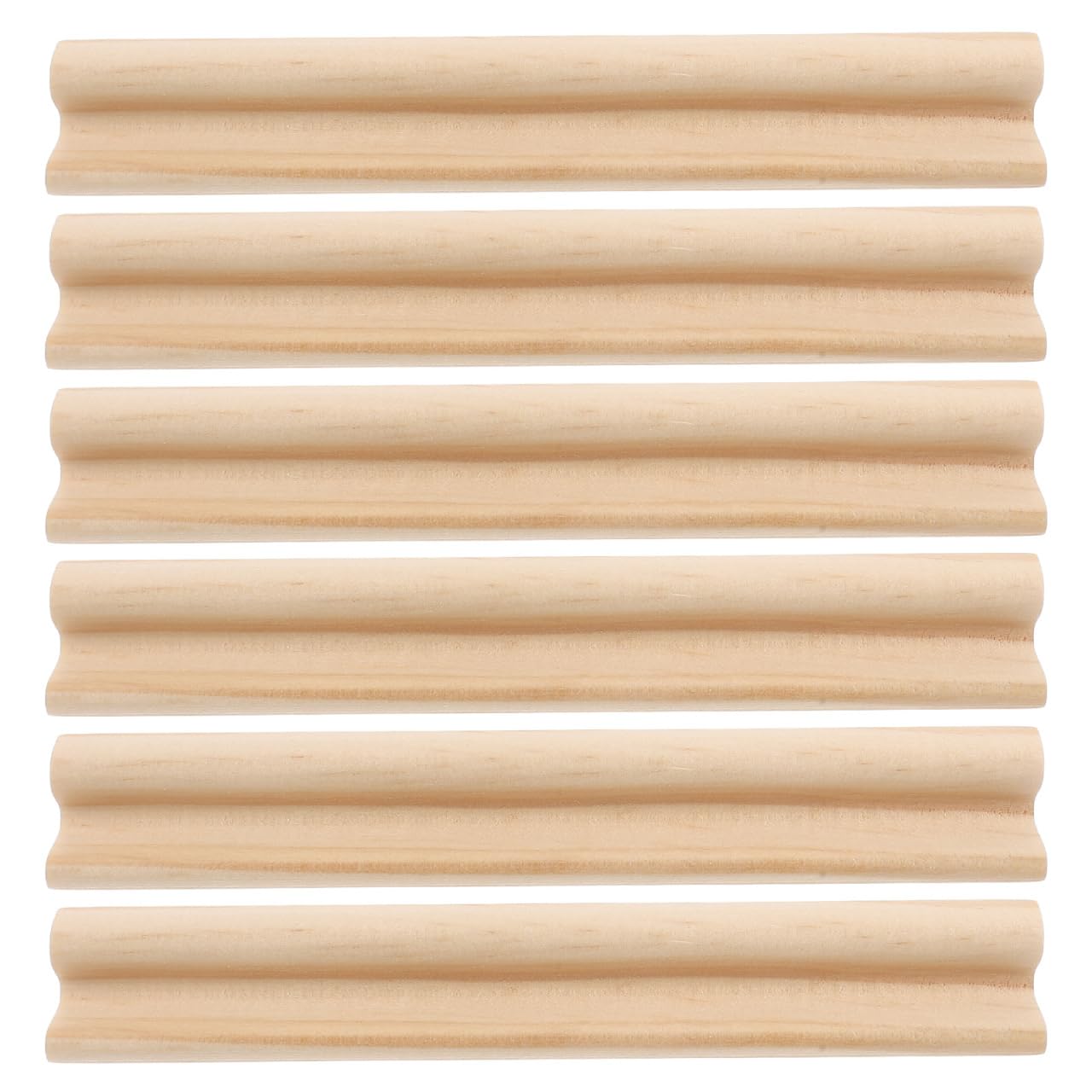 FOMIYES Wooden Domino Holders & Letter Racks, 6pcs Timber Trays for Tiles Mexican Train & Card Games, Natural Wood Craft Stand for Nameplates School Activities