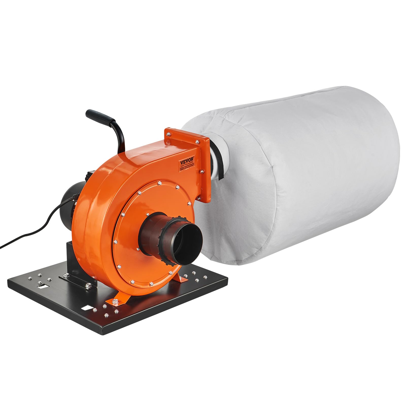 VEVOR Aspiratore Polveri, Flusso d'Aria 1HP 460 CFM, Aspiratore Polveri Rotante Sacco 21 Galloni, Filtrazione a Sacco da 2,5 Micron, Contenitore Mobile per Polvere di Legno per Officina Industriale