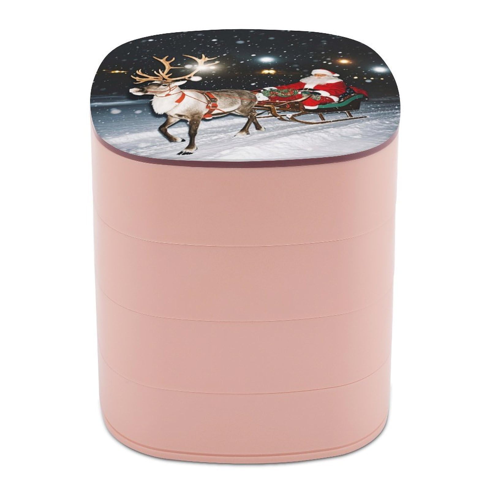 Boîte à bijoux à 4 niveaux avec miroir, le rangement de Noël sur la coiffeuse