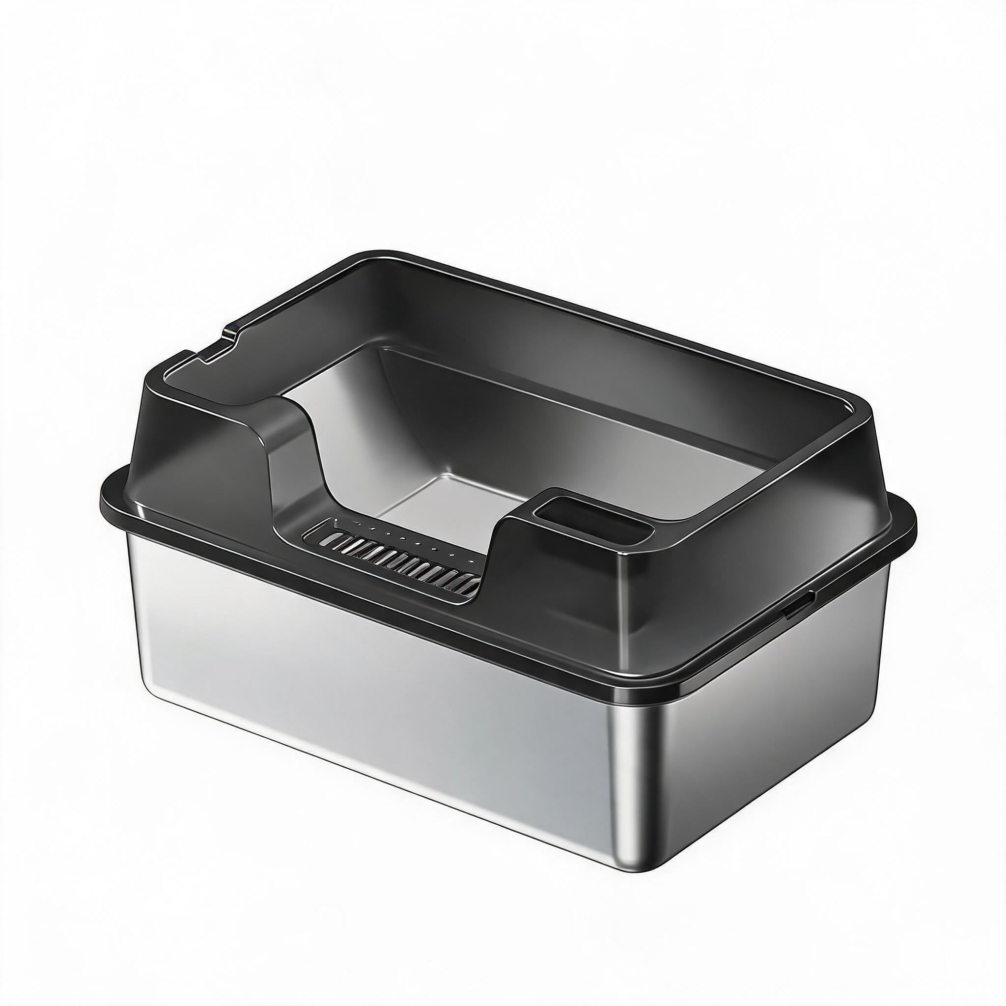 GarveeMore XXL Stainless Steel Cat Litter Tray with Lid - High Sided — image 1