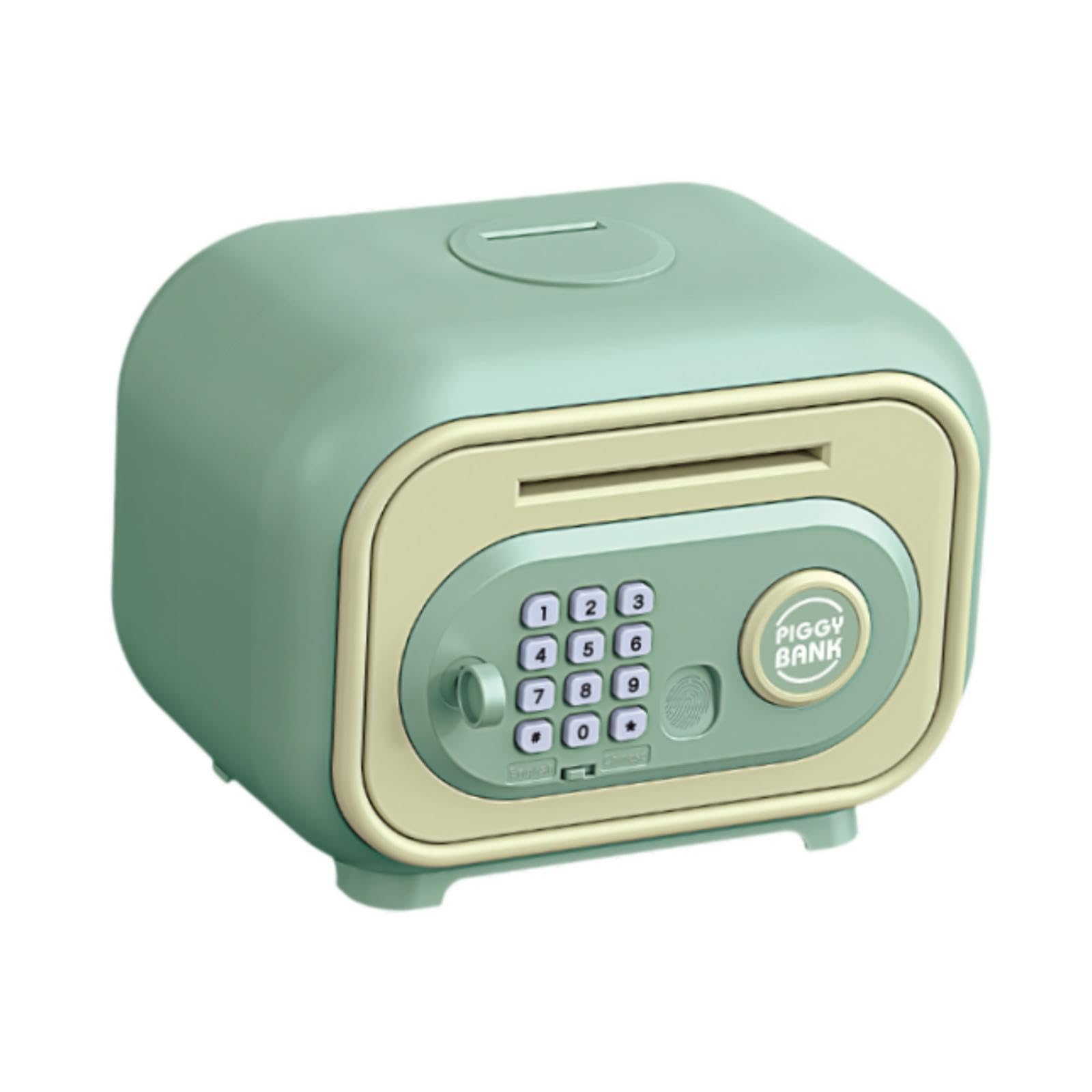 kowaku Hucha Electrónica para Niños con Función de Enrollado Automático de Billetes Caja Fuerte con Contraseña Personalizable Banco de Monedas Decorativo Mat, Verde, Individual