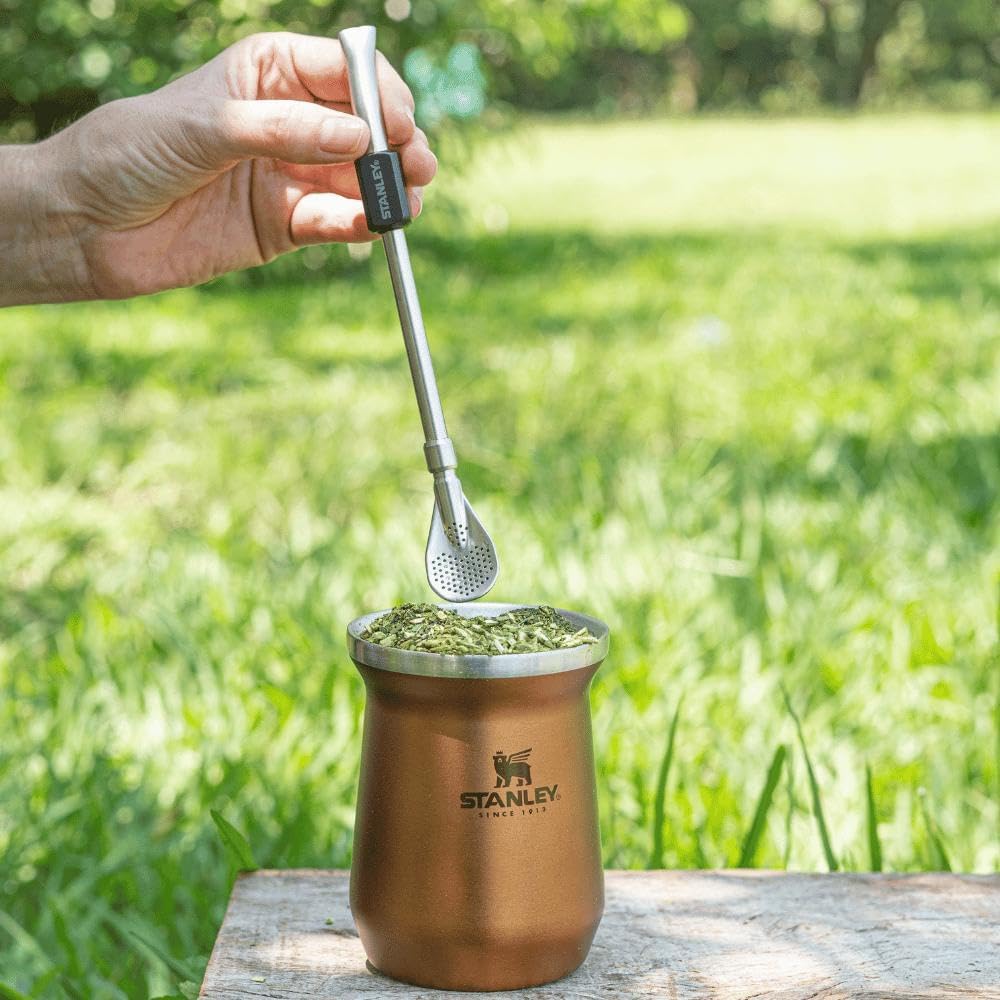 Stanley - Mate Pump Spoon, palhinha de aço inoxidável,