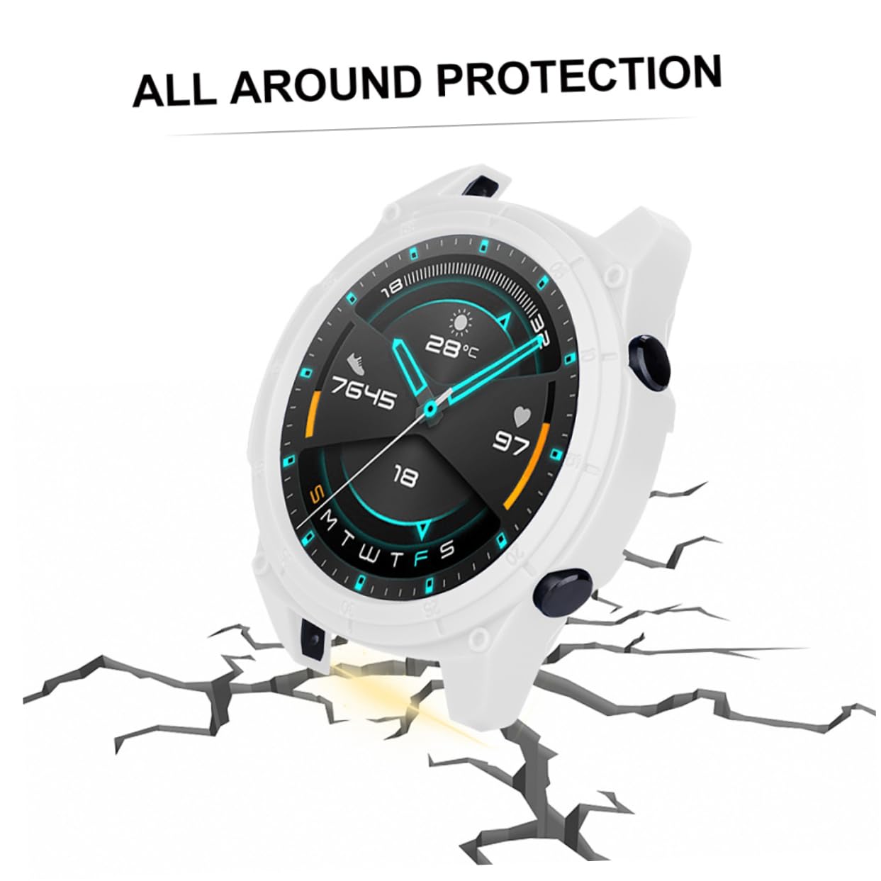 ARTIBETTER 2pcs Gt2 Watch Case Screen Cover Exercise Wristwatch Shell Shockproof Cover for Watch Sport Watches for Men Watch Cover Men Watches Reloj Inteligente Man TPU Sports Accessories