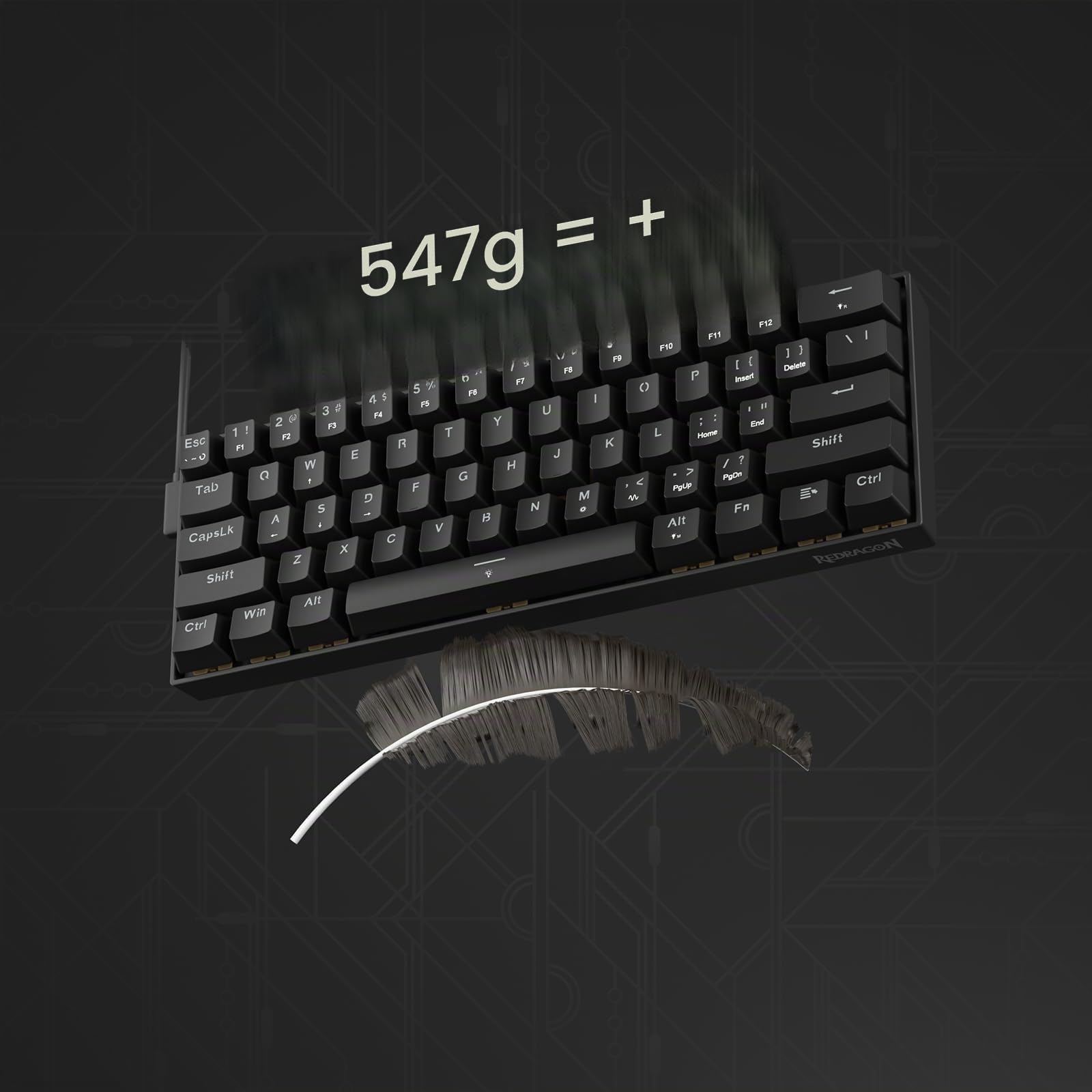 Redragon K617 HE Tastiera da gioco cablata con interruttori magnetici | Azionamento iperrapido ad effetto Hall, polling elevato, design compatto 60%, illuminazione RGB, prestazioni competitive