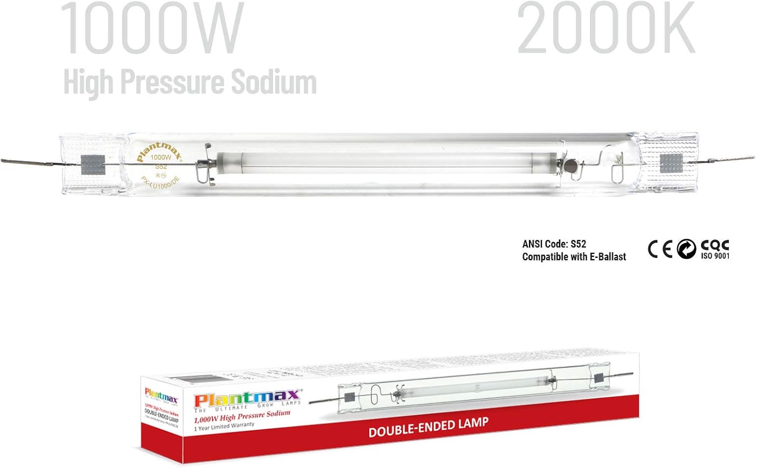 Plantmax UltraGrow – 1000W eFlex HID DE Grow System, Dimmable Ballast, Controller Port with HPS 1000W Bulb for Indoor Growing