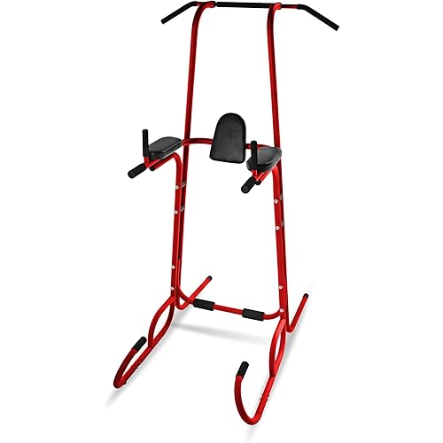 Stamina Power Tower - Dip Bar Pull Up Bar Station with Smart Workout App - Dip Bars for Home Workout - Up to 250 lbs Weight Capacity