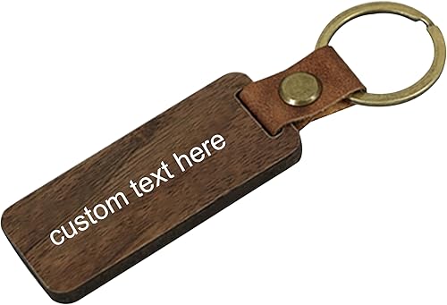 Miniatura 2 de Llavero de madera de cuero personalizado a granel grabado con láser personalizado llavero llavero de madera llaveros etiquetas regalo artesanía para