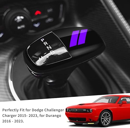 Vista 37 de auovo Gear Shift Knob Cover Trim for Charger Accessories Challenger 2015-2023 / Durango 2016-2024 (Black-Red)