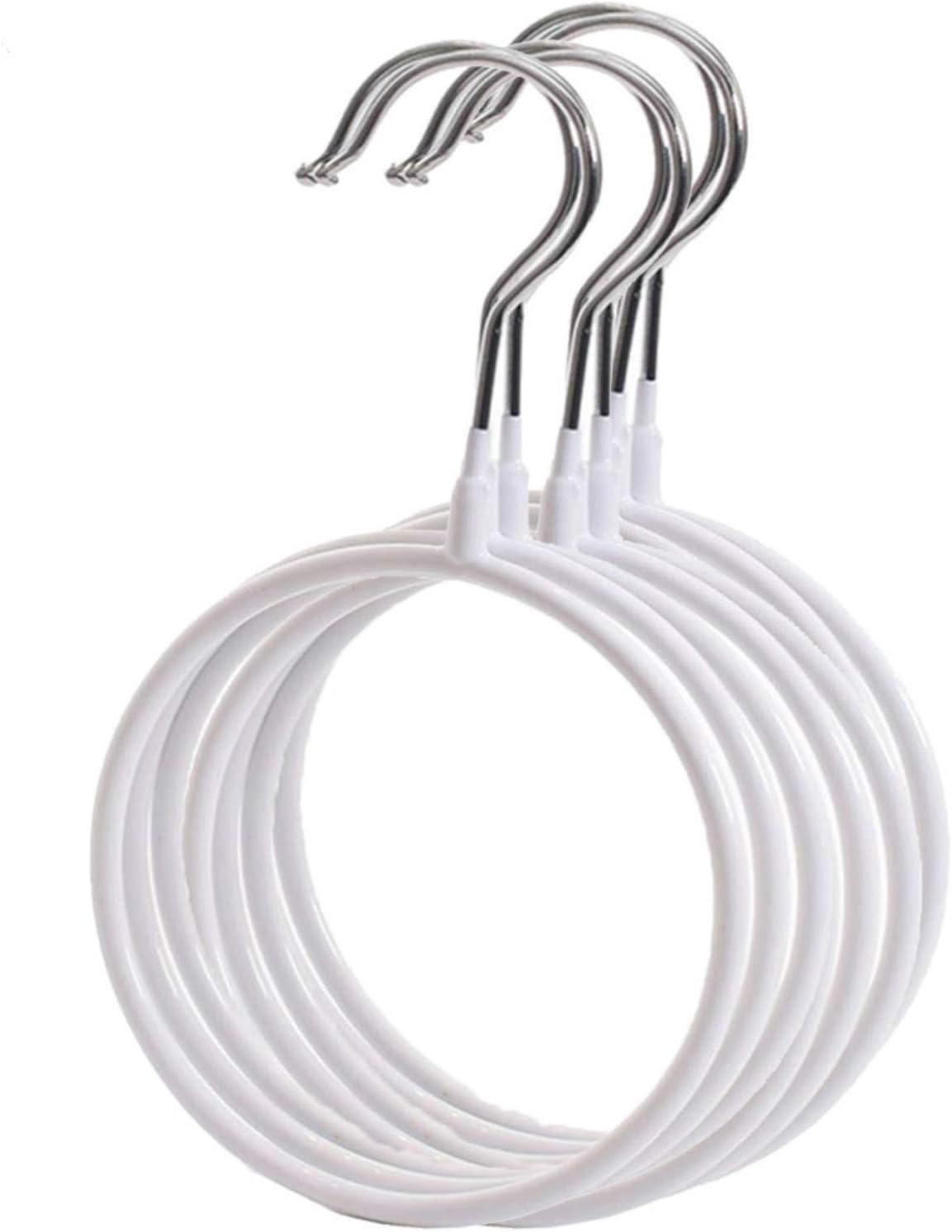 Belt/Scarf Hangers Organizer for Closet - 8 PCS Nonslip Large Scarves Holder Rack for Neckties, Winter Shawls Display, Pashminas (White)
