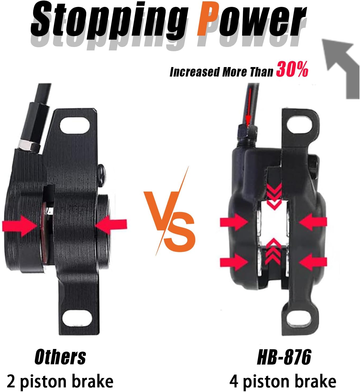 BUCKLOS Zoom MTB 4 Piston Hydraulic Disc Brakes Left Front Bike Hydraulic Brake and 2 in 1 Needle Driver Insertion Tool