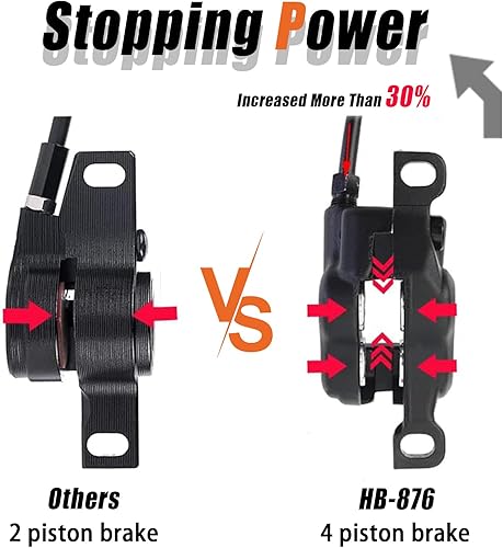 Miniatura 2 de BUCKLOS Zoom MTB - Juego de frenos de disco hidráulicos de 4 pistones, delantero izquierdo de 33.465 in, parte trasera derecha, 61.024 in, freno