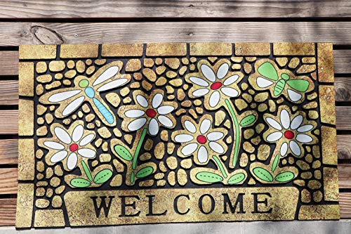 Chichic Door Mat, Welcome Mat 17X 30 Inch Front Door Mat Outdoors For Home Entrance Outdoors Mat For Outside Entry Way Doormat Entry Rugs, Heavy Duty Non Slip Rubber Back Low Profile, Dragonfly #TOP3