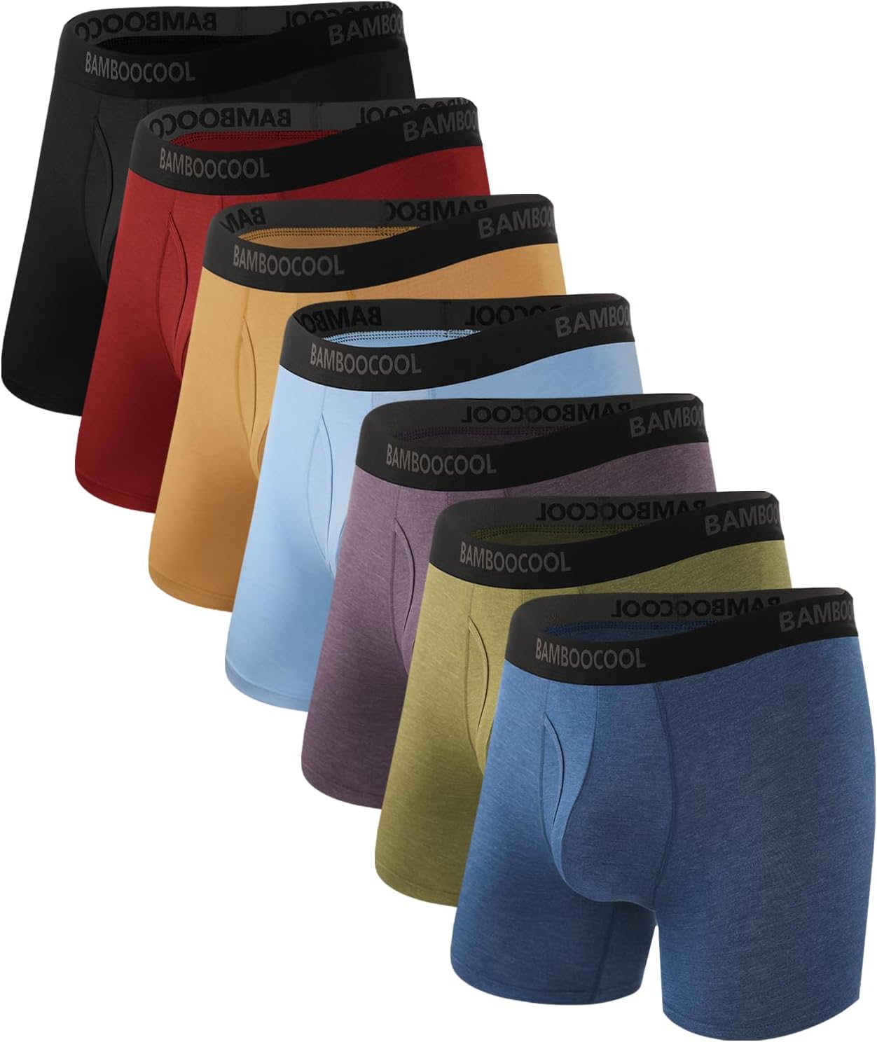 Mens Boxer Briefs 3D-Pouch Soft Breathable Multiple Colors Underwear for Men 7 Pack