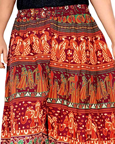 Image of Rajvila Women's Cotton Regular Fit Printed Palazzo for Women (P38NT 0007)