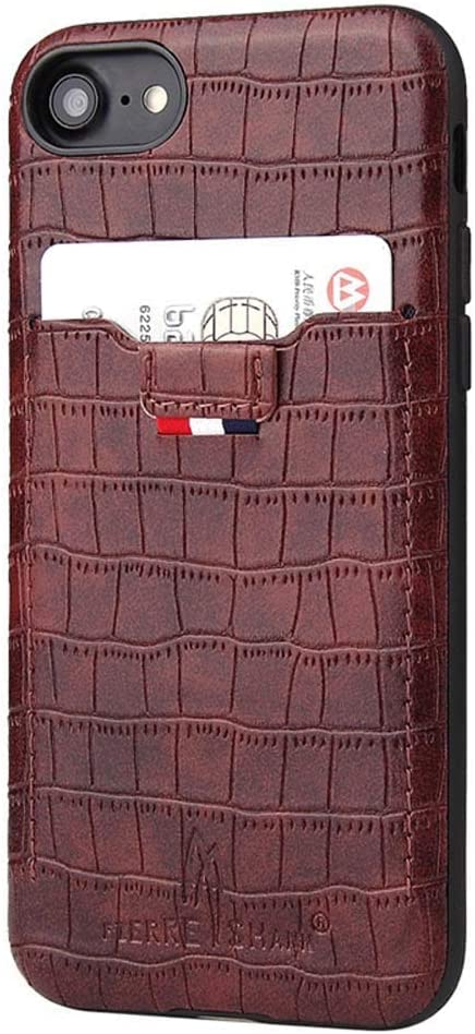 Protection arrière iPhone SE 2020 antichoc fente carte motif crocodile