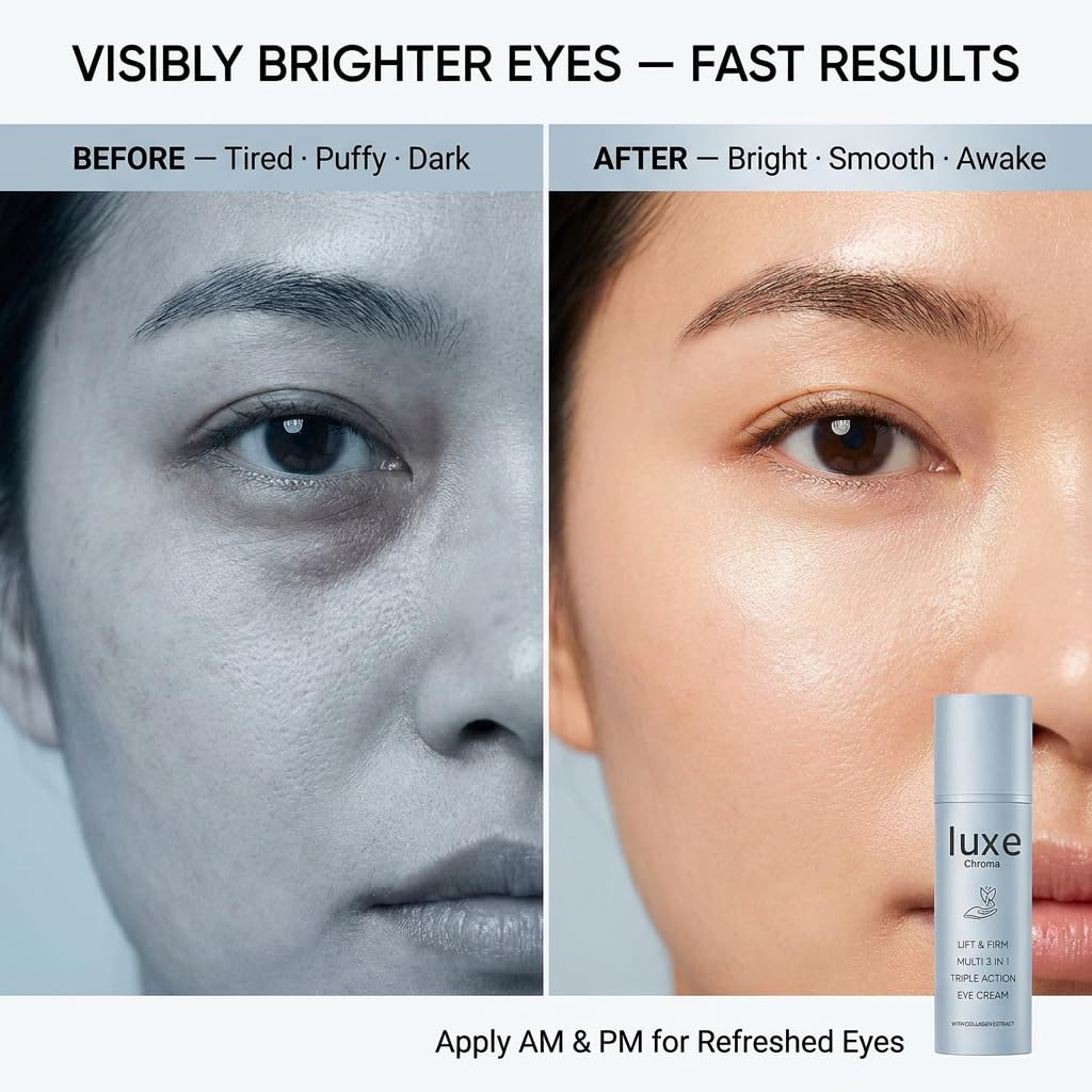 Official Iuxe Eye Balm, Eye Balm Stick, 3-in-1 Hydrating & Smoothing Eye Cream with Collagen, Lightweight Formula for Daily Eye Care, Portable Design