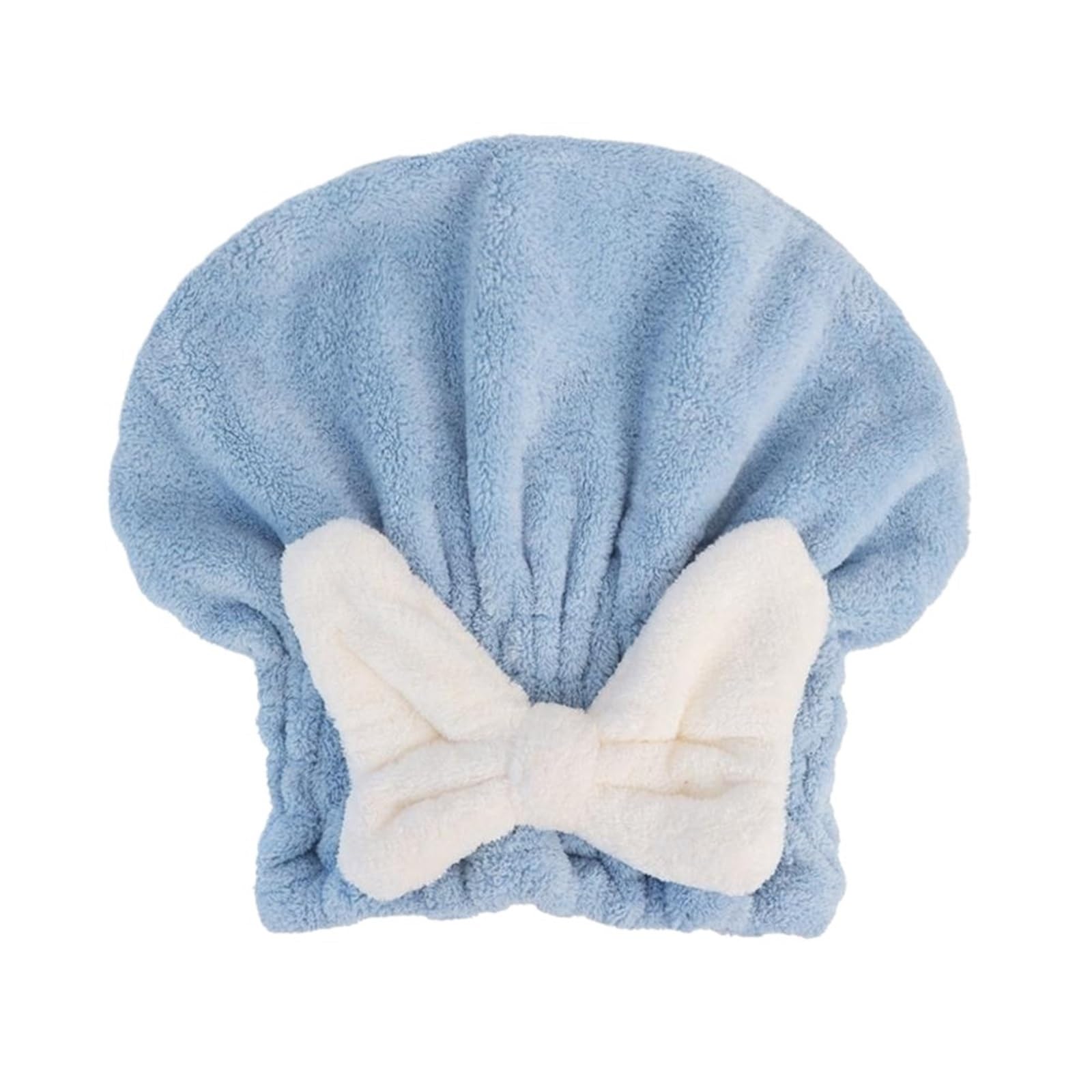 LUYSGBXR Hair Towel Drying Hair Caps For Women Girls Quick Dry Towel Turban Hat Bathing Soft Wrap With Butterfly Bow(Blue)