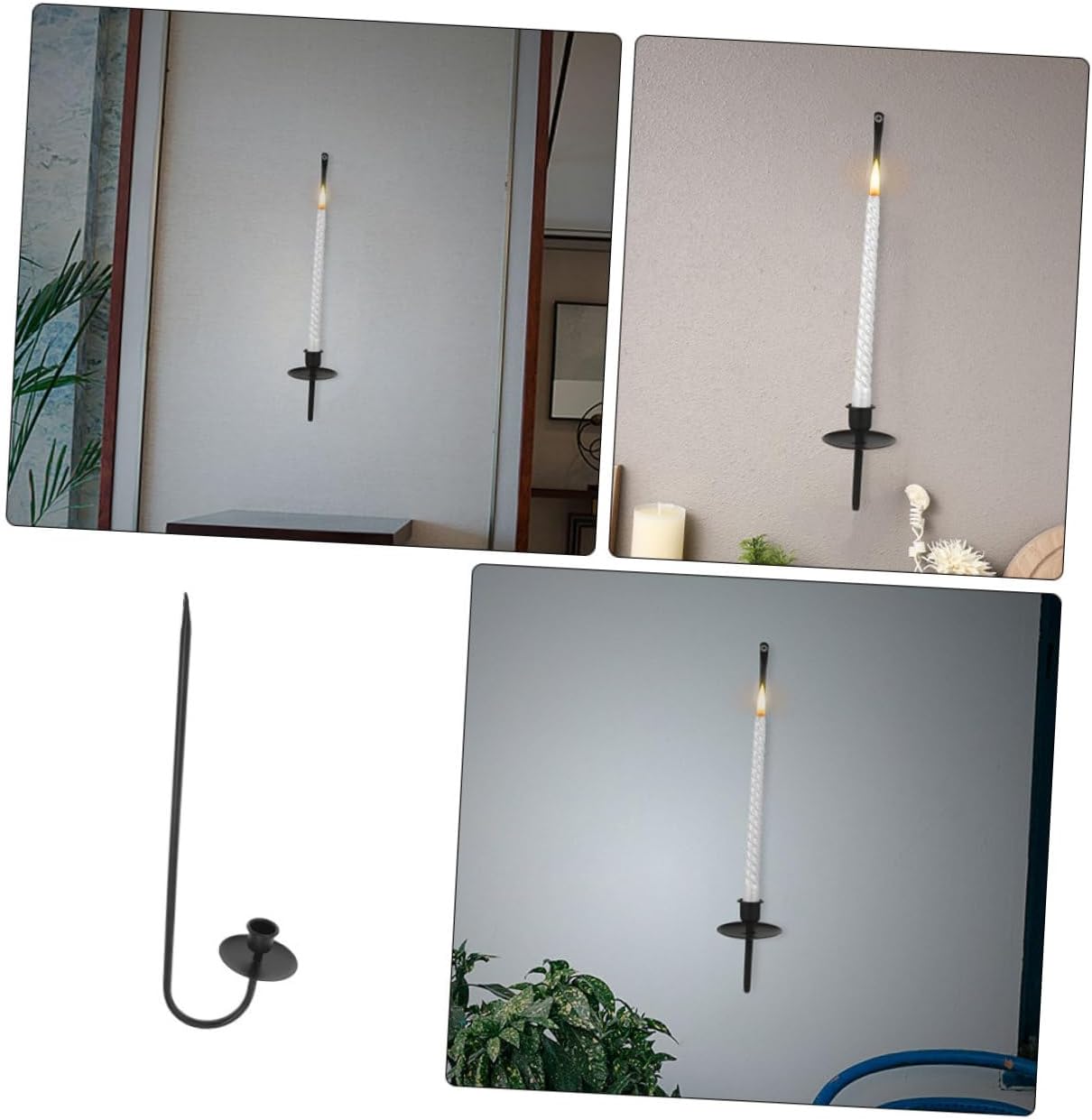 4pcs Modern Metal Wall Candle Sconce Holder Easy to Install Fireplace Decor Sleek Wall Mount Candle Holders for Living Farmhouse Aesthetic for Weddings