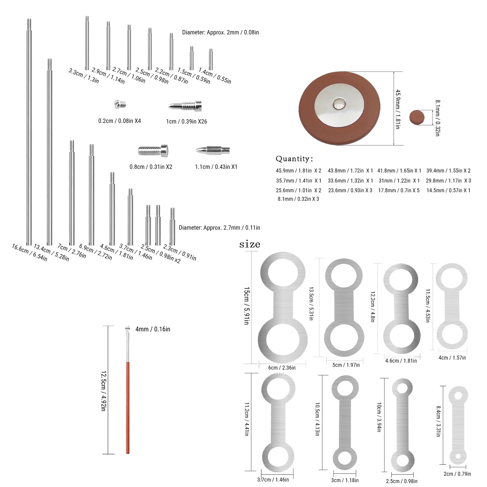 Fafeicy Kit D'entretien de Saxophone, 85 Pièces, Outils de Réparation D'instruments à Vent Alto, Ensemble de Pièces de Rechange avec Composants en Cuir