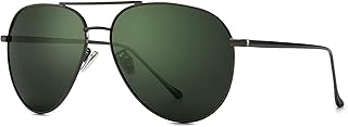 SUNGAIT Men Women's Lightweight Oversized Aviator Sunglasses - Polarized Lens