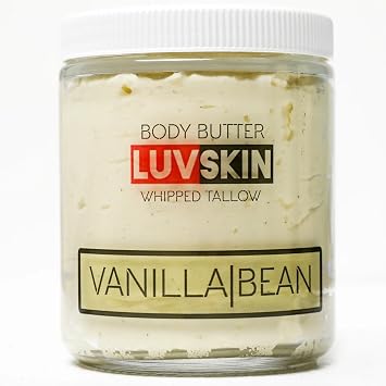 LuvSkin Vanilla Bean Whipped Tallow Cream Grass Fed 8oz