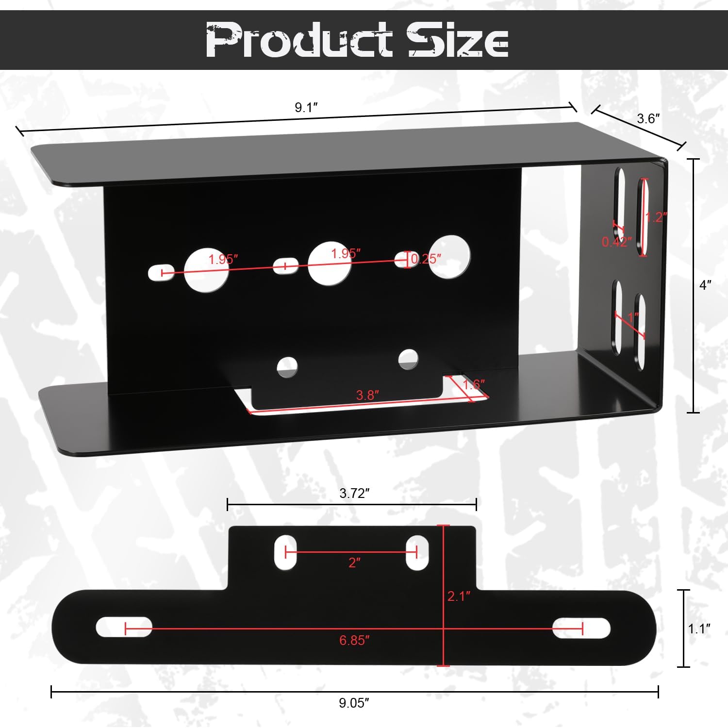 LINKITOM Rectangular Trailer Tail Light Mounting Box & License Plate Bracket, Left Right Guard Cover for Trailers Over 80" Boat Truck Marine Camper RV, Black Powder Coated Heavy Duty Steel