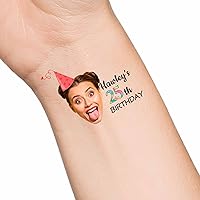 Vista 19 de Tatuajes temporales de corazón personalizados con texto y nombre, tatuaje temporal personalizado con cara para adultos, parejas, mujeres, hombres