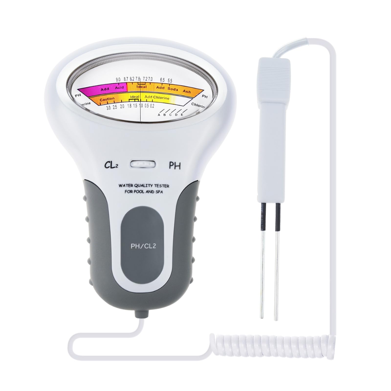 Testeur d'Eau 2en1 pH & Chlore Pour Piscines, Spas, Aquariums et Eau du Robinet Lecture Facile, Kit de Test Précis pour Usage Domestique