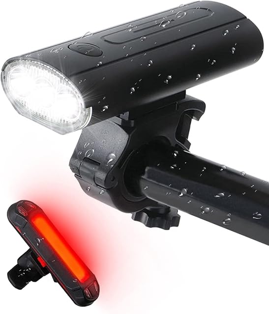 Victoper Bike Lights Front And Back-3000 Lumens Rechargeable Front Bike Light 6 Modes Bike Lights Set Rechargeable Waterproof Cycling Lights & Reflectors Fits All Bicycles
