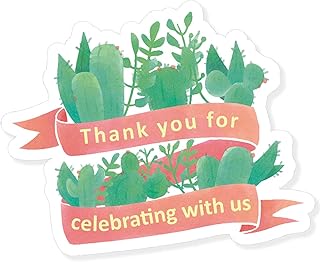 2.4 Inch Cute Cactus Floral Thank You for Celebrating Stickers,Baby Shower Thank You Stickers,Cactus Baby Shower Thank You Stickers for Kids Birthday Party Favor Label Decorations(80 PCS)