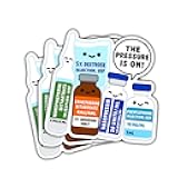 3pcs Funny Nursing Sticker – “The Pressure is On” Medication Vials Vinyl Decal, Cute Medical Pun Sticker for Nurses, Doctors, Anesthesia Students, ICU ER Healthcare Humor Stickers Gifts