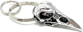 Bravo Bells Raven Skull Keychain - Pewter Keychain for Bikers - Made in The USA