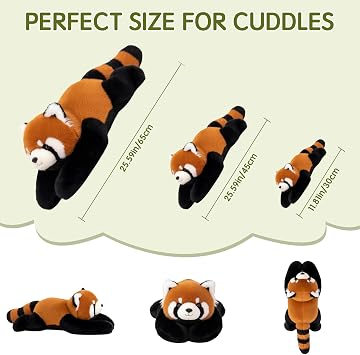 Weighted Red Panda Plush Teddy, Stuffed Plush Animals Plushies, Cuddly Puppy Toy for Comfort & Relaxation,Hugging Pillow for Anxiety Relief & Sleep Support (Red Panda, 45cm)