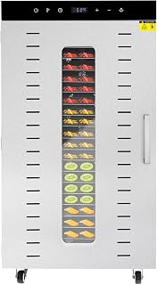 Food Dehydrator 20 Stainless Steel Trays, Fruit Vegetable Dry Machine, Beef Raw Meat Dryer, Commercial Large Drying Space, Adjustable Timer&Temperature Control for Jerky Dog Treats