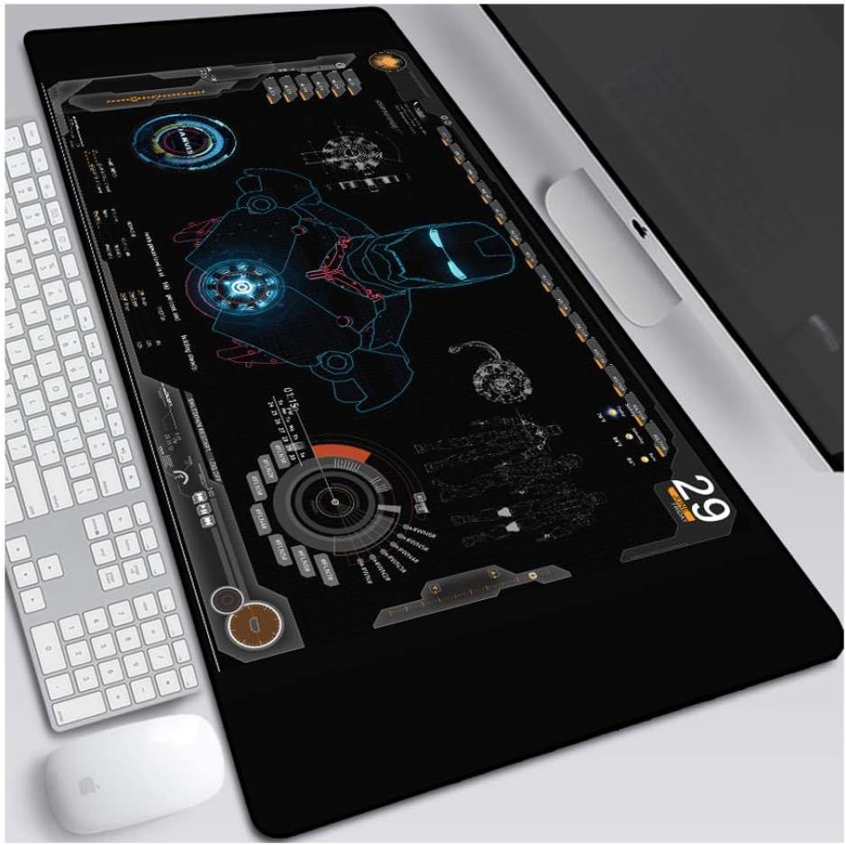 IGIRC Mouse Mat Boy's gift Iron Man 900X400mm Mouse Pad,Perfect precision and speed Gaming Mouse Mat with 3mm-Thick Base,for notebooks, PC, D