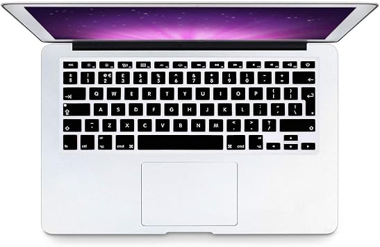 Keyboard Cover EU for MacBook Air Pro 13 15 2015 or Older Black