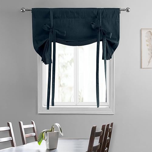 Miniatura 4 de HPD Half Price Drapes Cortinas enrollables de algodón liso para oscurecer la habitación, cortinas enrollables para sala de estar, cocina, 46 x 63