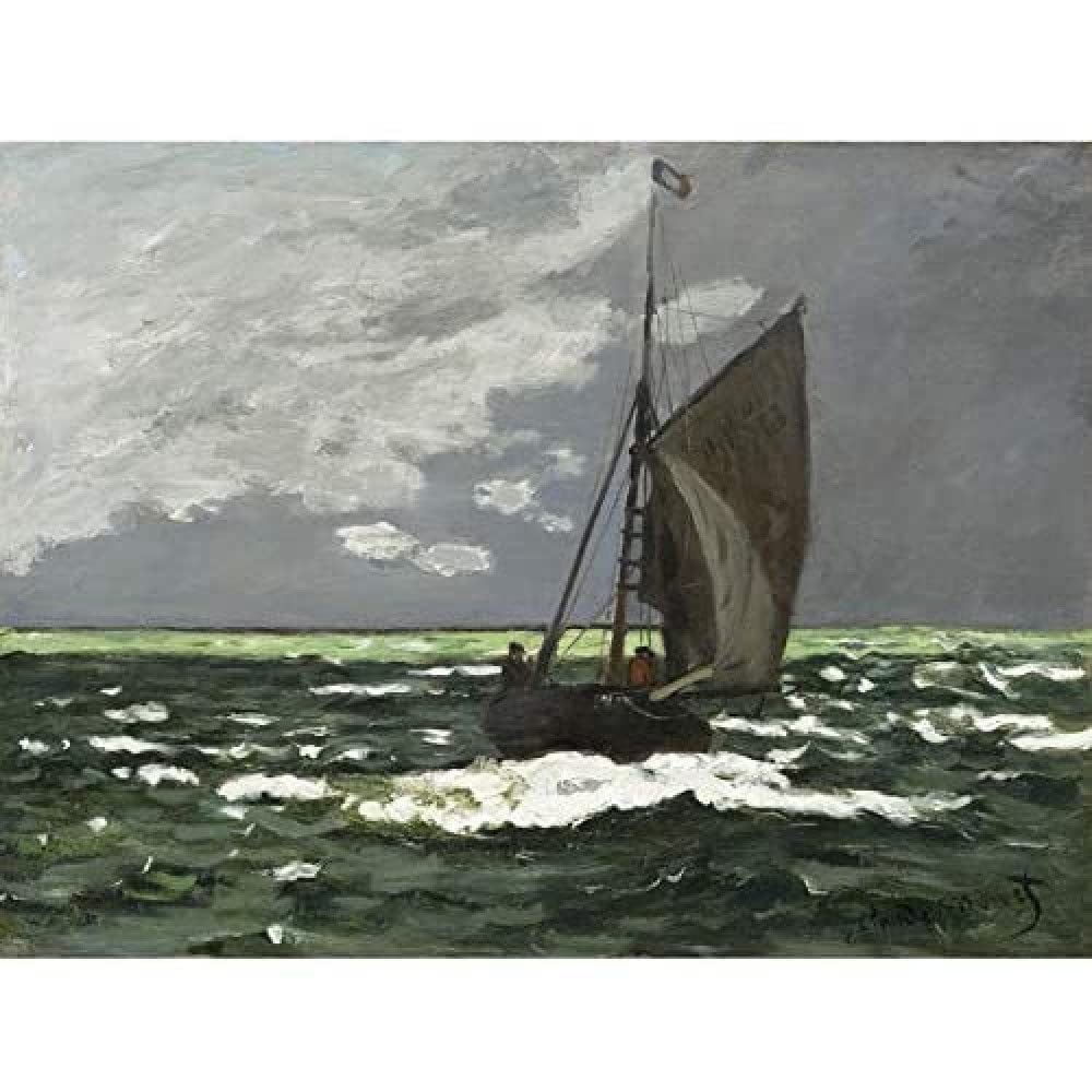 Artery8 Claude Monet Seascape Storm 1866 Painting Art Print Canvas Premium Wall Decor Poster Mural