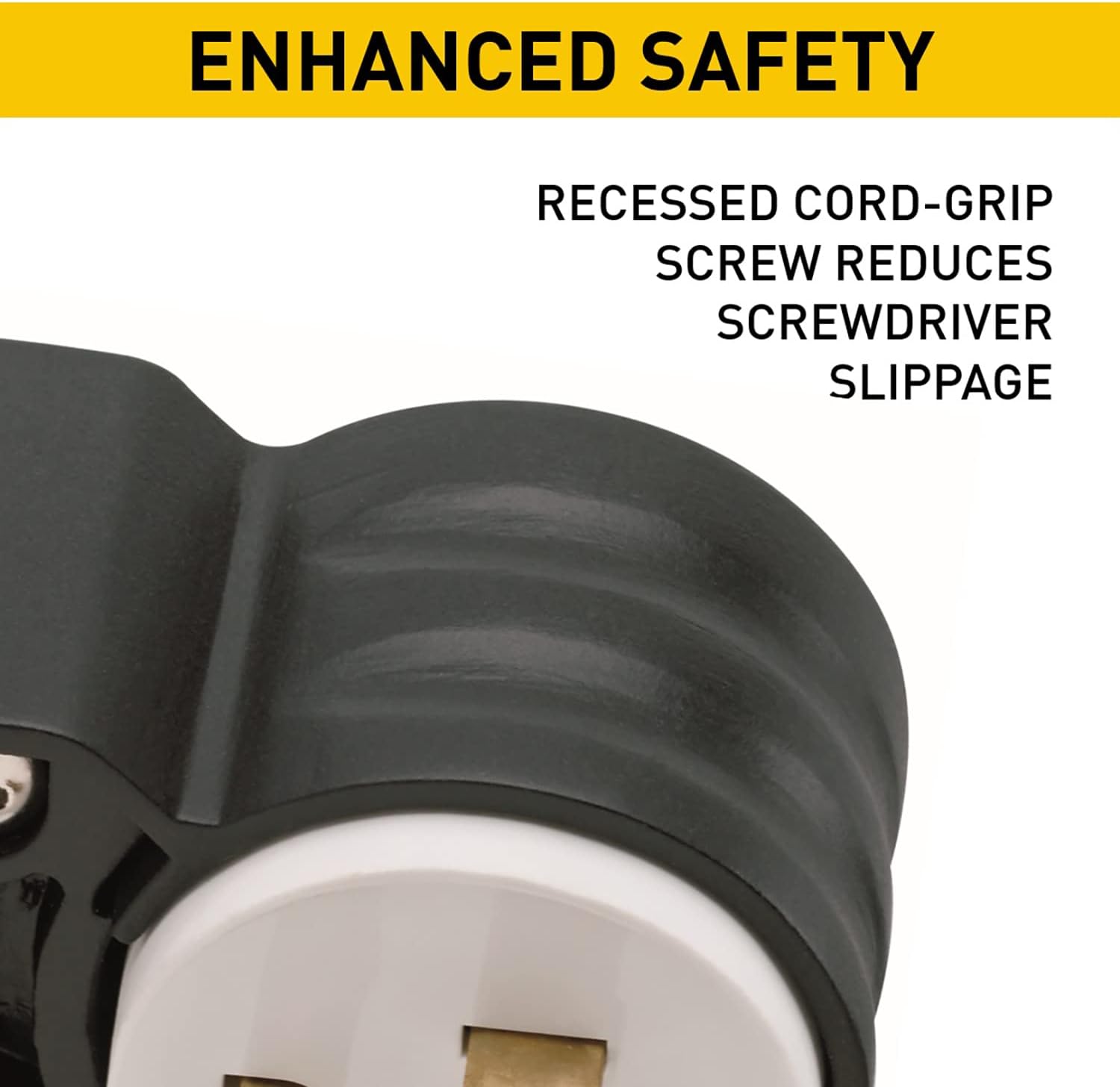 Legrand Pass & Seymour PS5466SSANCCV4 20 Amp 250V Straight Blade Extra Hard Use Specification Grade Angle Plug, NEAM 6-20P, Black/White (1 Count)