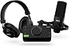 Audient EVO Start Recording Bundle EVO 4 sound card, SR1 wide aperture condenser microphone, SR2000 indoor studio headphones, microphone shock mount and XLR connection cable, Black