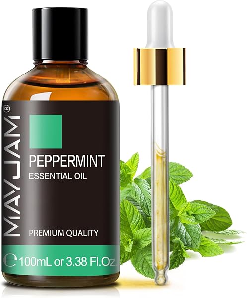 Huiles Essentielles Menthe Poivrée 100ml, MAYJAM Huile De Menthe Poivrée 100% Pure, IdéAl Pour L'AromathéRapie Aroma Diffuseur Huile Parfumée Massage - 1