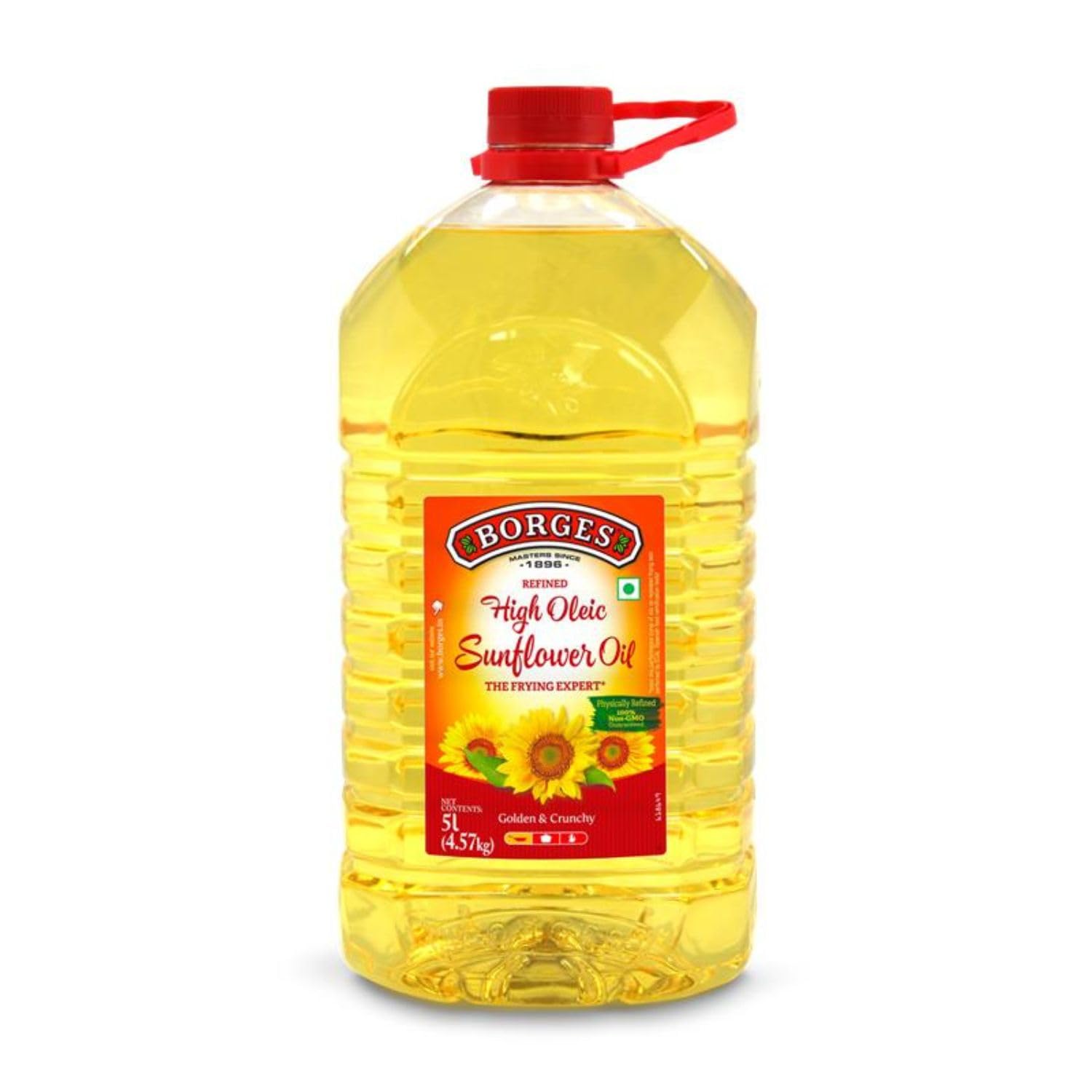- Borges Borgefrit High Oleic Sunflower Oil -5 L | The Frying Expert | 75% MUFA | 100% Non GMO |Packed in Spain