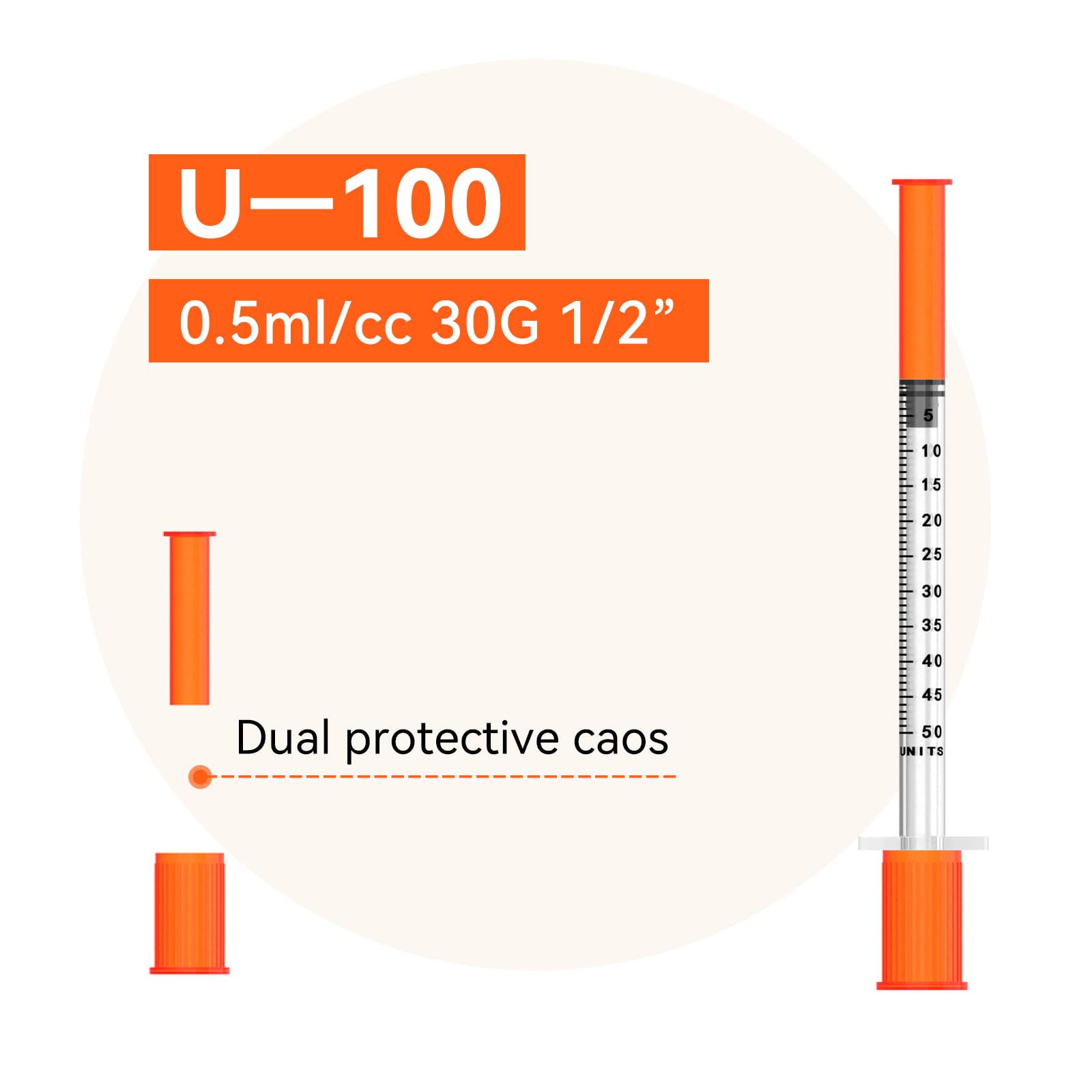 0.5ml 30Ga 1/2 inch Disposable Lab Supplies, Individually Sealed Packaging 100 pack — Amazon image 3