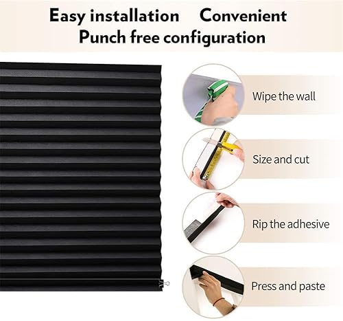 Miniatura 5 de Paquete de 4 persianas para ventanas de interior, persianas temporales verticales de papel para ventanas, persianas extraíbles filtrantes de luz,