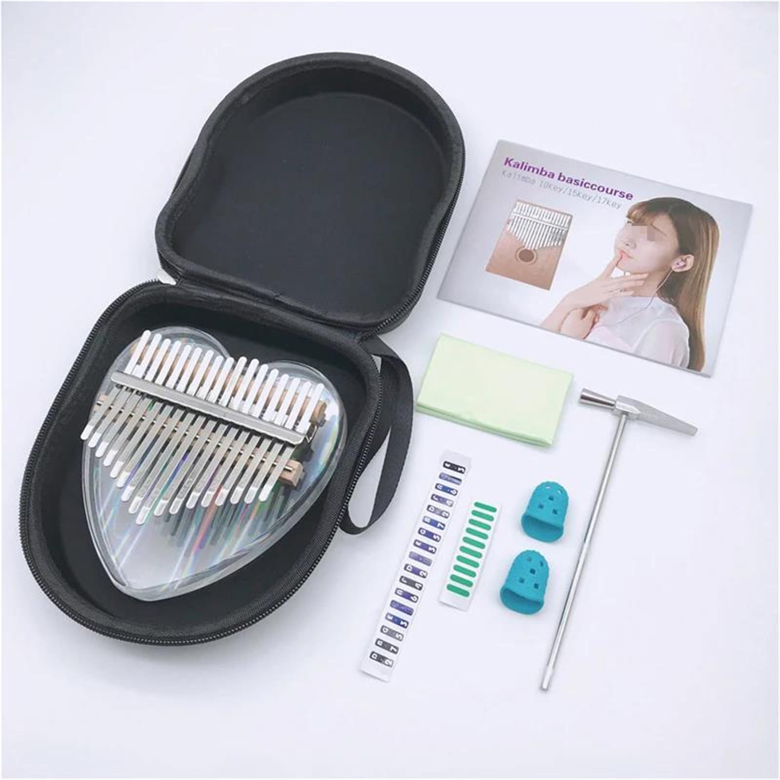 Professional Kalimba Kalimba 8/17 Keys Rainbow Acrylic Thumb Piano Starter Clear Finger Piano With Study Booklet Tune Hammer Stickers(17 key1)