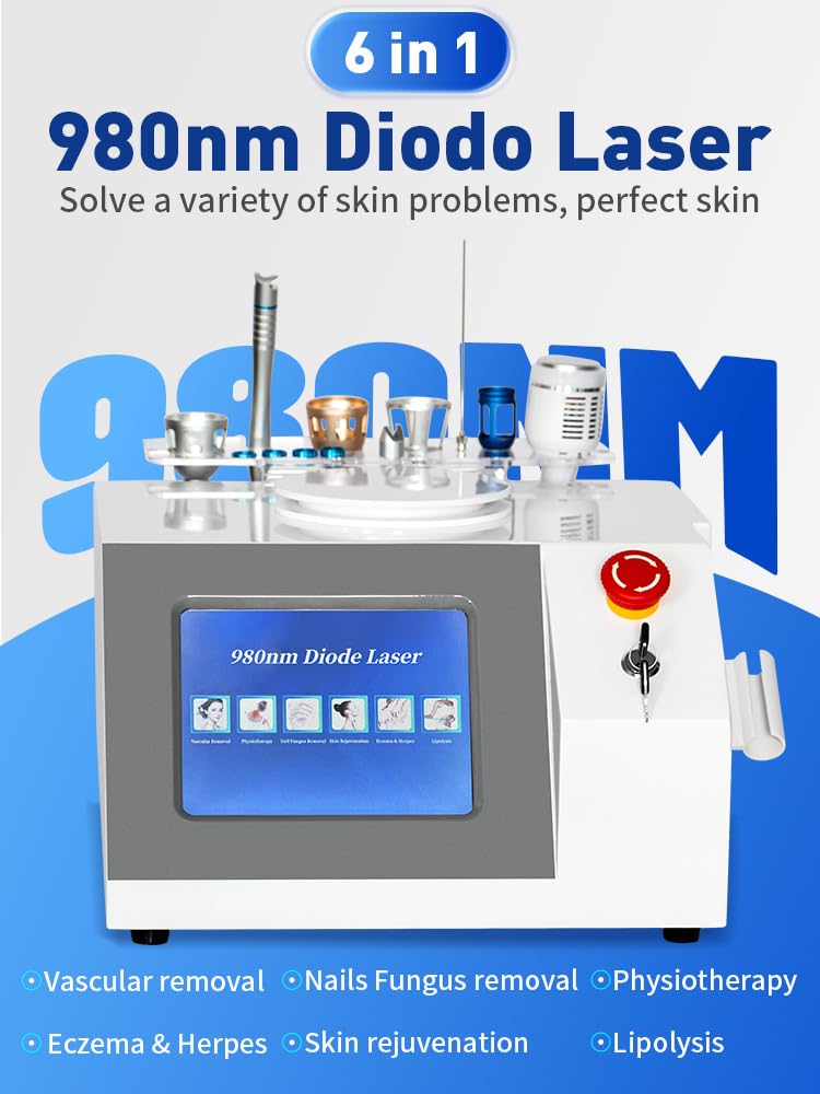 Maszyna laserowa diodowa 980nm 6 w 1 do profesjonalnej urody, wielofunkcyjny sprzęt estetyczny do pielęgnacji skóry i użytku w salonie
